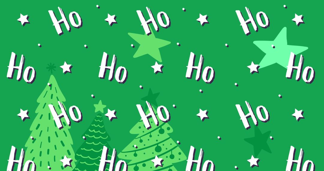 Festive Christmas Pattern with Trees and Stars Design