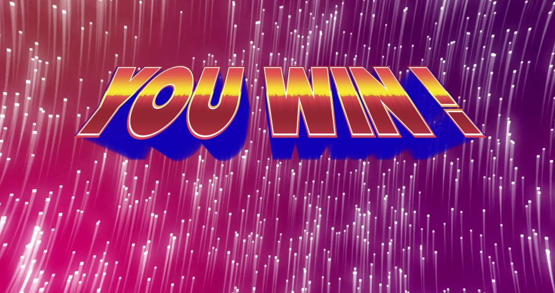 Stylized Neon YOU WIN Text on Vibrant Gradient Background
