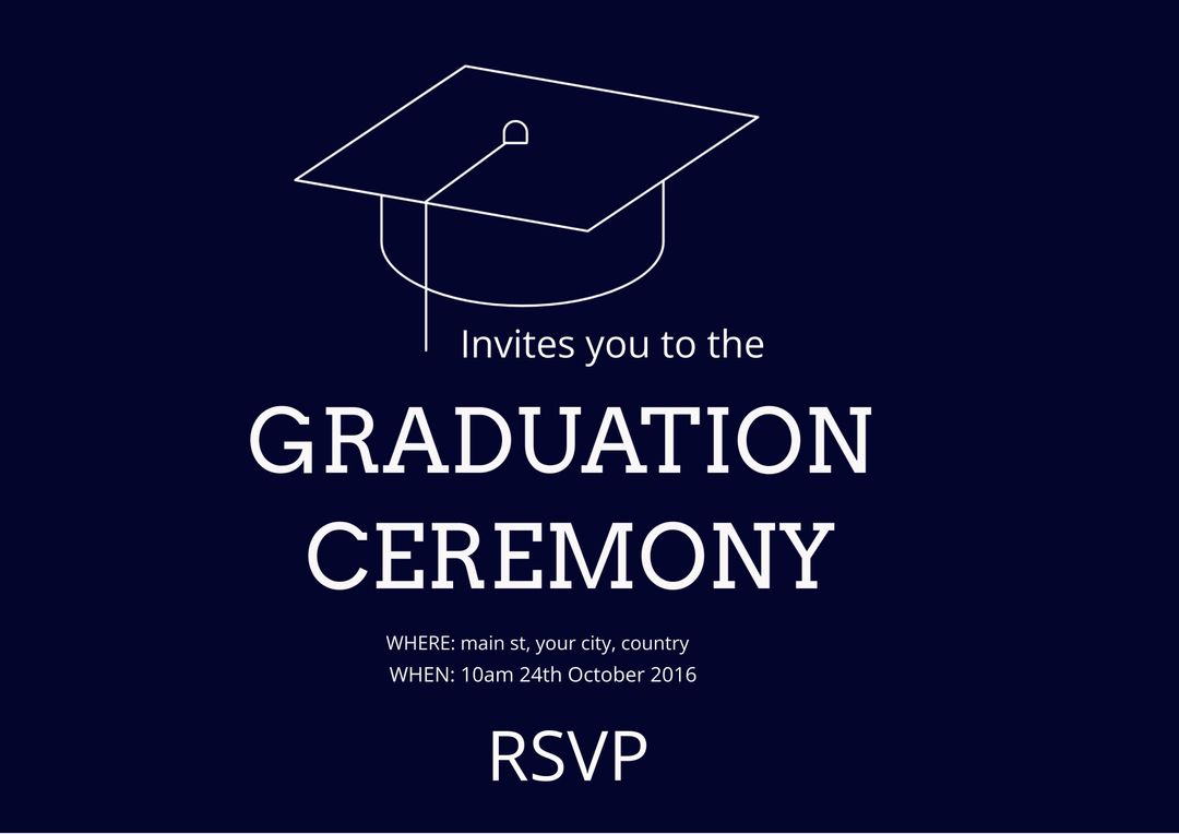 Elegant Graduation Ceremony Invitation Template - Download Free Stock Templates Pikwizard.com