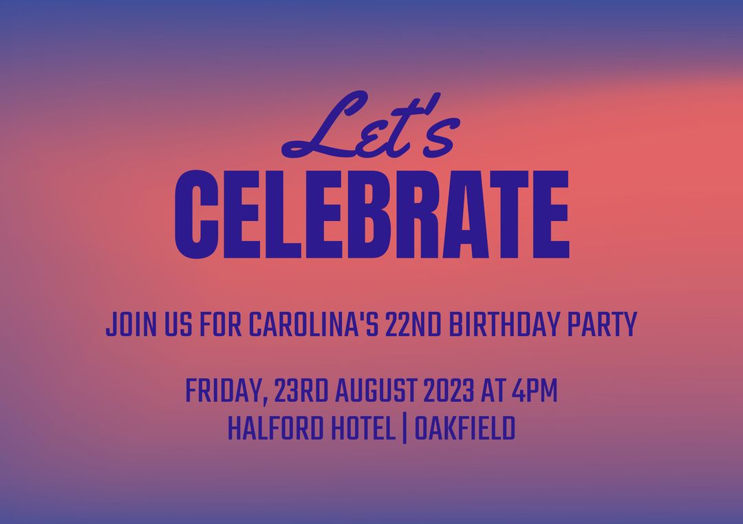 Stylish Invitation for 22nd Birthday Celebration - Download Free Stock Templates Pikwizard.com