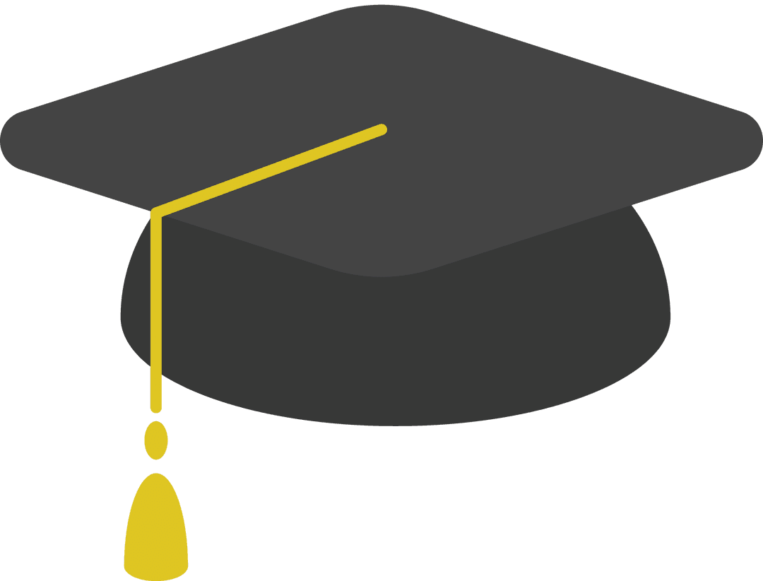 Transparent Black Graduation Cap Icon for Academic Design