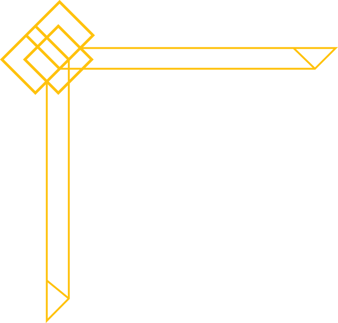 Elegant Yellow Geometric Frame on Transparent Background