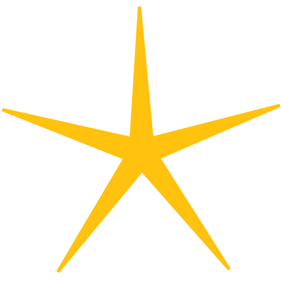 Yellow Star Shape on Transparent Background for Design Uses