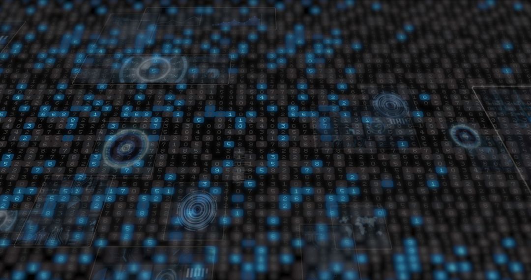 Abstract Digital Binary Code Matrix with Data Feedback Loops Globe Business Tech