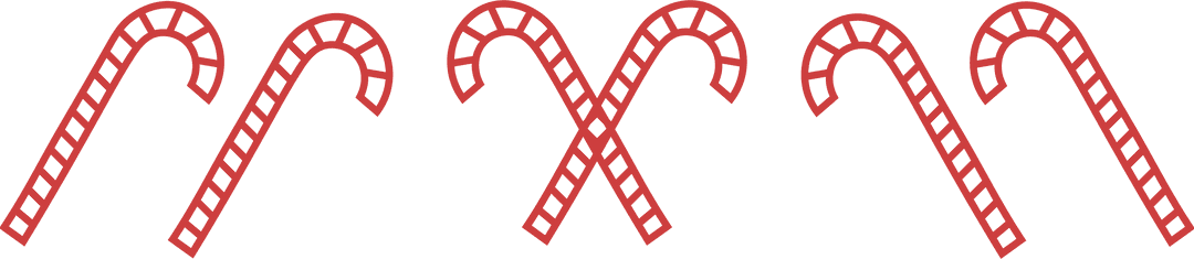 Red Candy Canes On Transparent Background Christmas Decoration