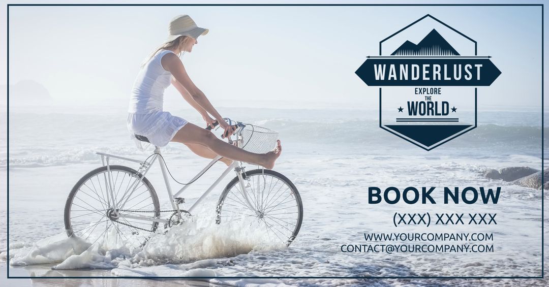 Cycling Beach Adventure Promoting Exploration and Freedom