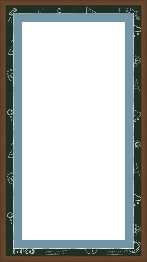 Transparent Chalkboard Frame Science Icons Background Design