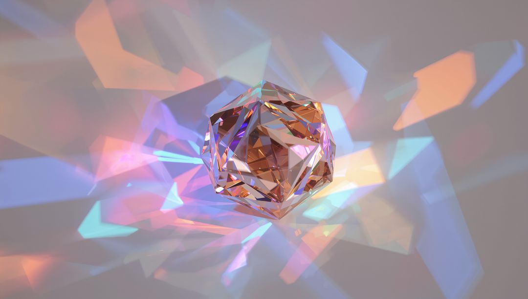 Geometric Crystal Illuminating Pastel Light Patterns