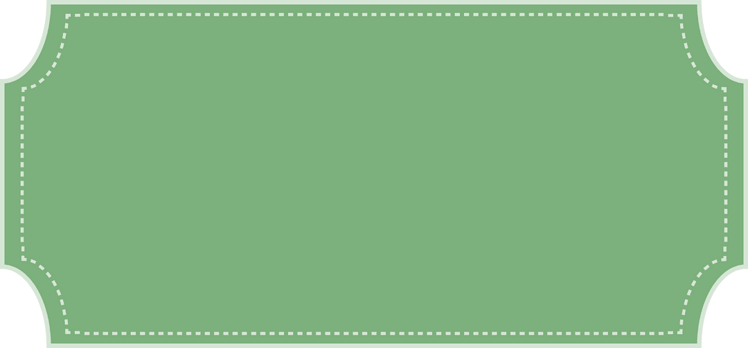 Green Ticket Tag on Transparent Background for Labels or Invitations