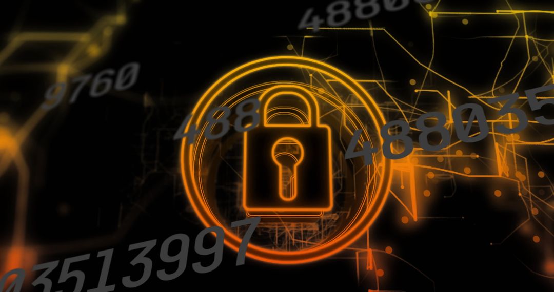 Cybersecurity Concept with Network Connections and Padlock Icon