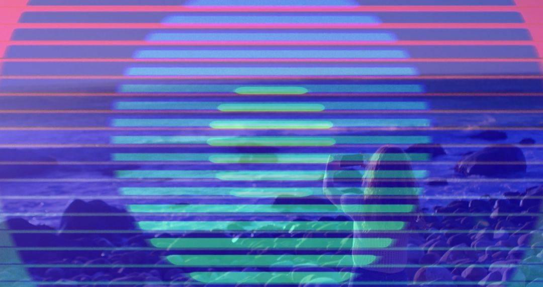 Retro-Futuristic Abstract Scenic Overlap