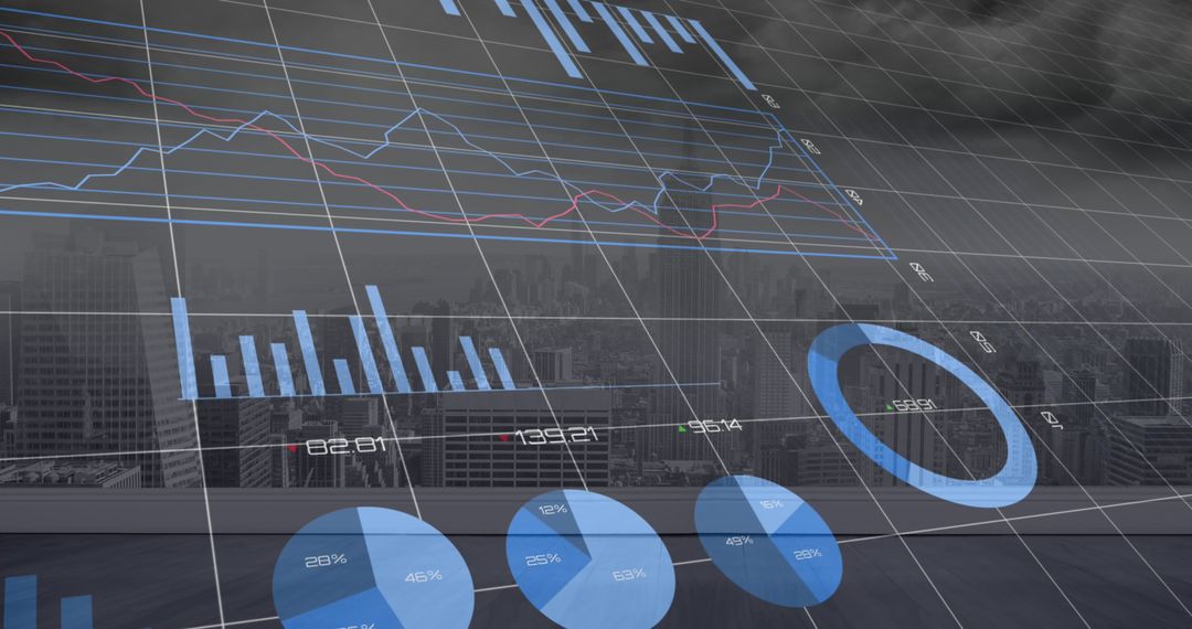 Digital Financial Data Analytics Over Urban Cityscape
