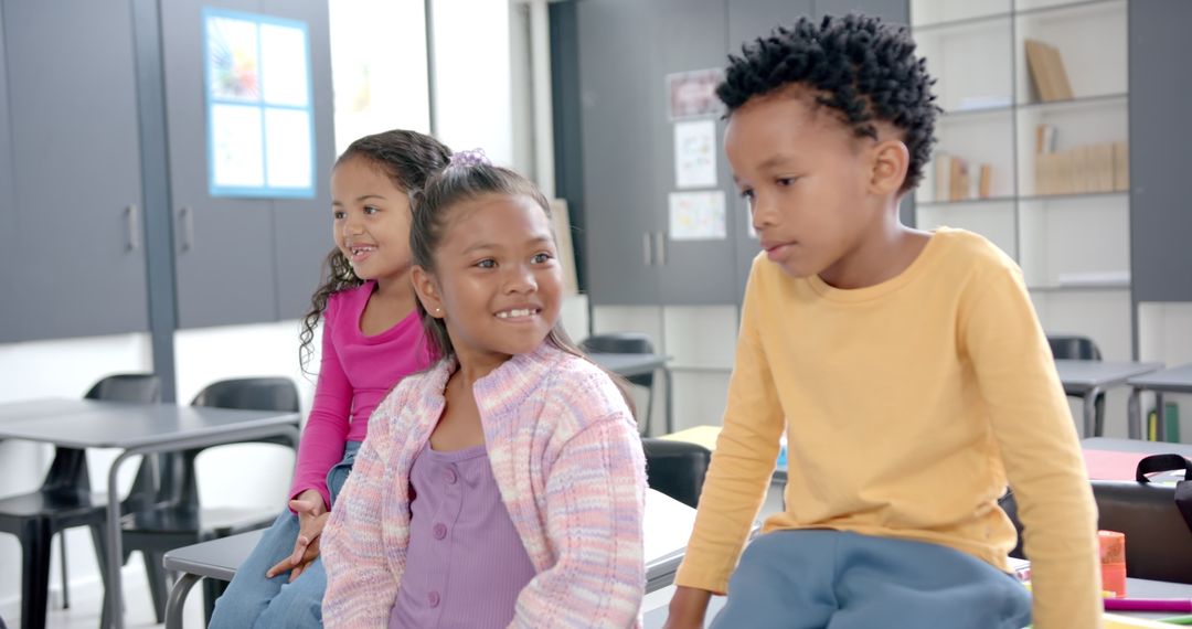 Children Engaging Joyfully in Classroom Learning Environment