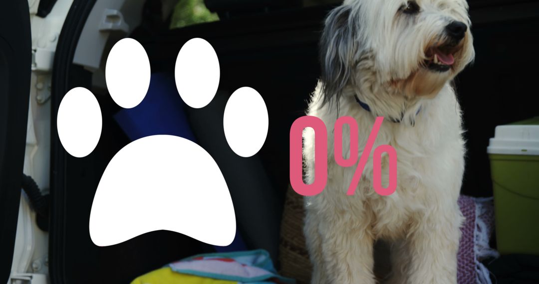 Adopt a Shelter Pet Awareness with Paw Icon and Happy Dog