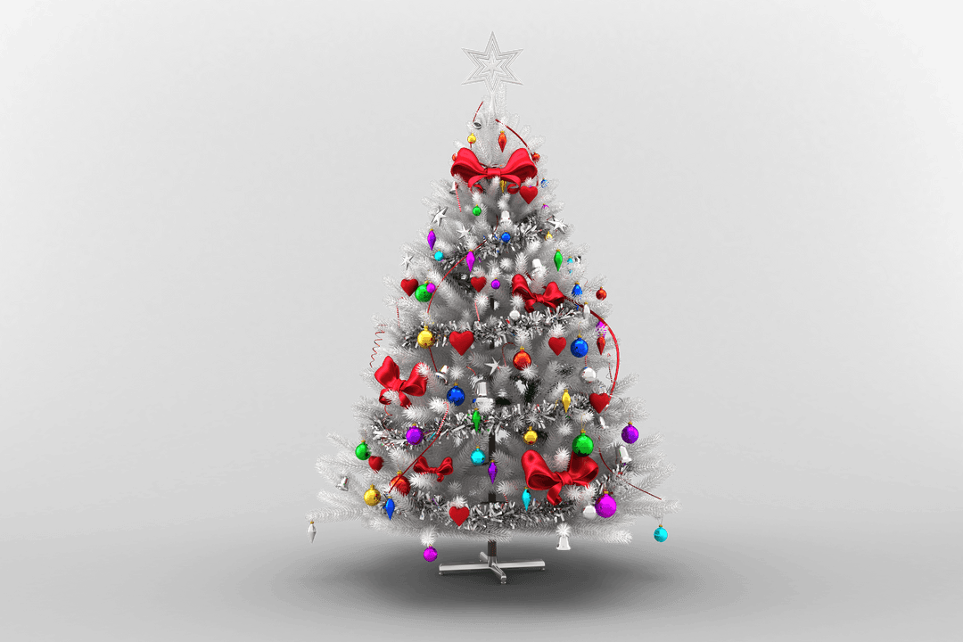 Transparent Christmas Tree with Colorful Decorations