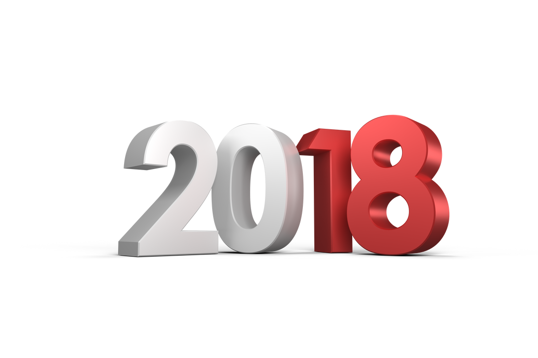 Transparent 2018 Numbers in Gray and Red Colors - Download Free Stock Images Pikwizard.com