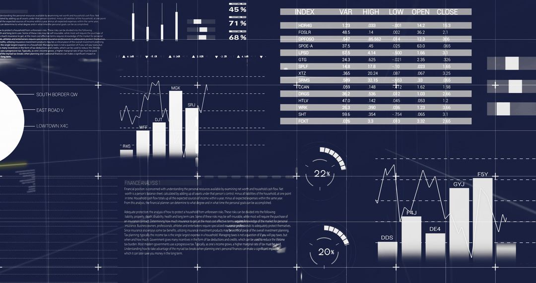 Futuristic Dashboard Displaying Data Analytics and Visualization