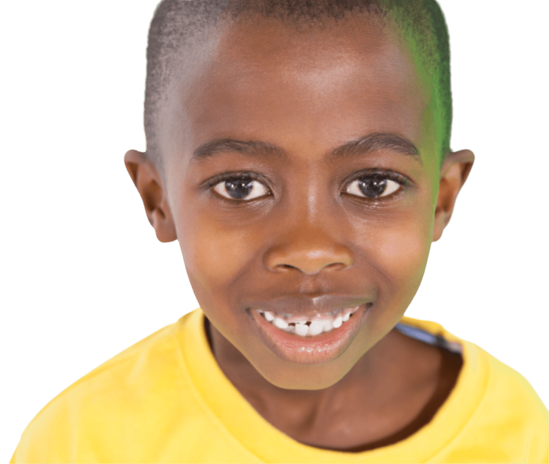 Cheerful African American Boy Smiling on Transparent Background