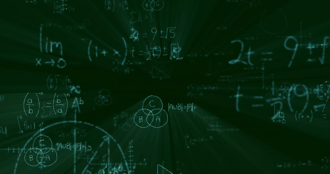 Glowing Equations in Futuristic Digital Space