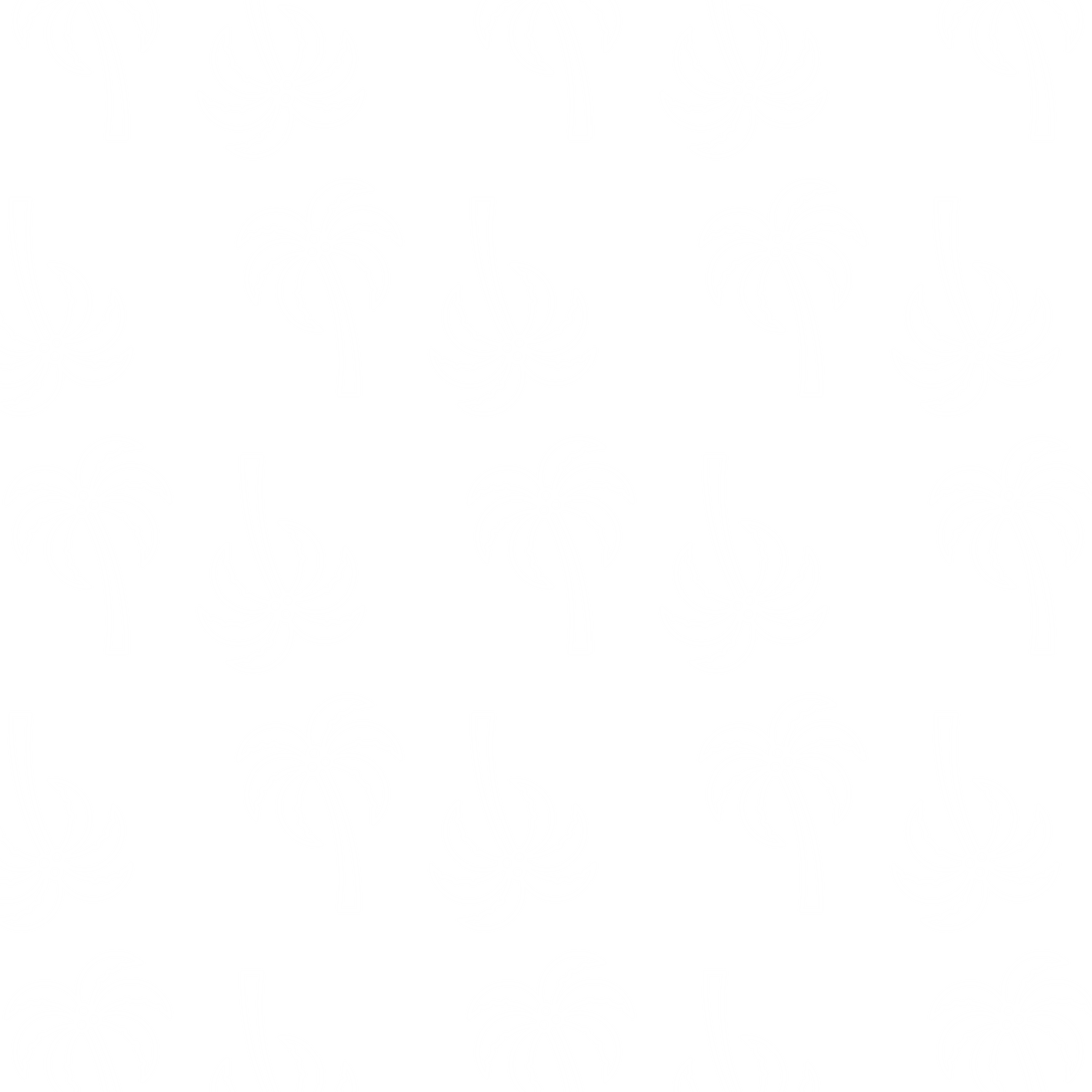 Seamless White Palm Tree Pattern on Transparent Background
