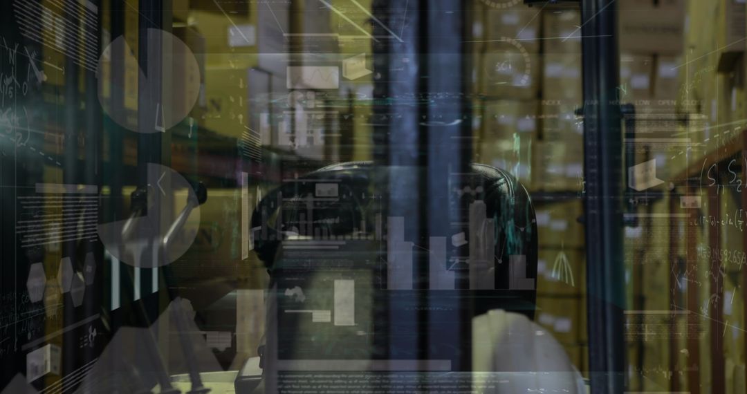 Futuristic Scene Showing Virtual Reality Use in Data Center