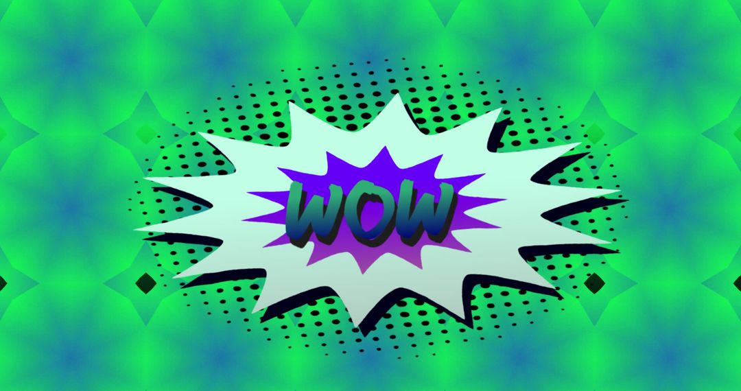 Colorful Retro Pop Art Style WOW Burst Design