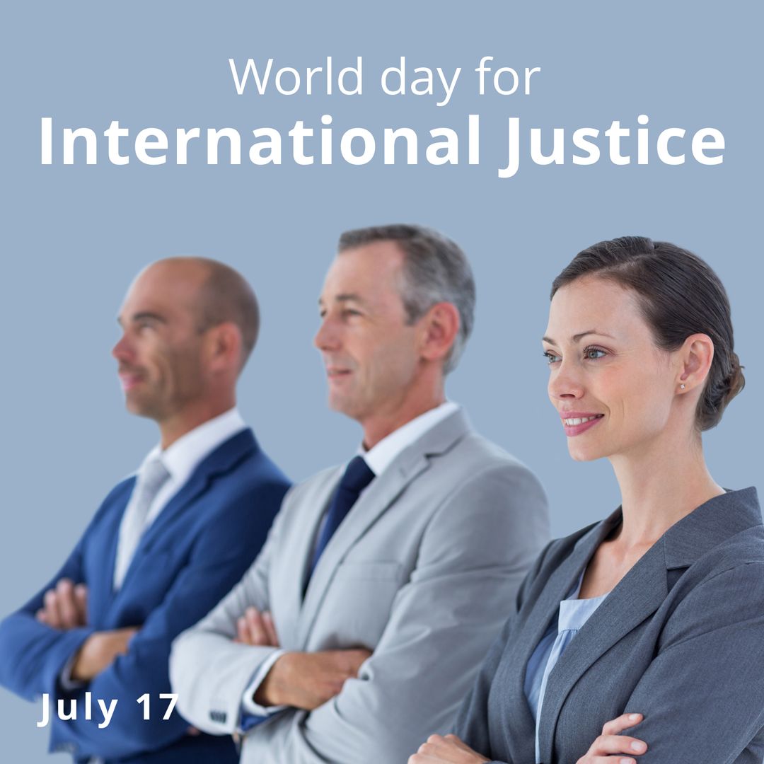 Caucasian Professionals Celebrating World Day for International Justice