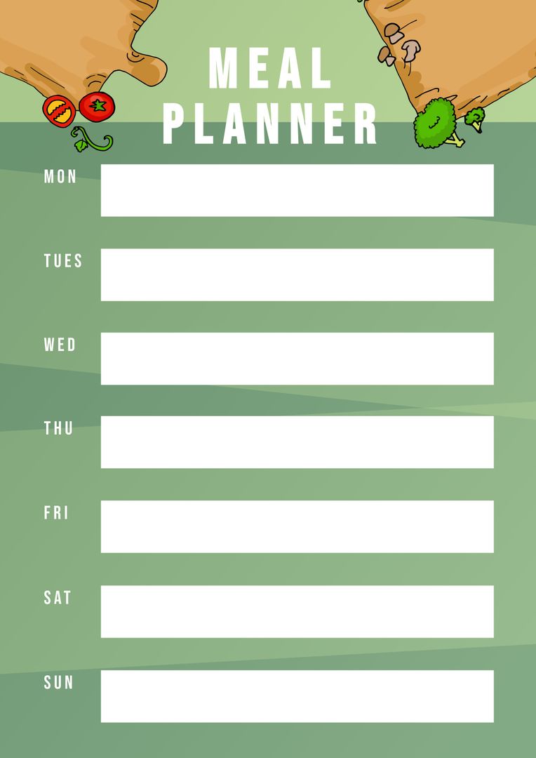 Printable Weekly Meal Planner with Inviting Food Illustrations - Download Free Stock Templates Pikwizard.com