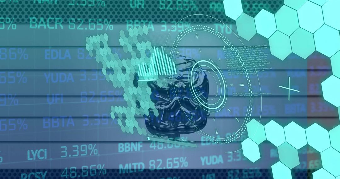 Digital Brain Interface with Stock Data Overlay