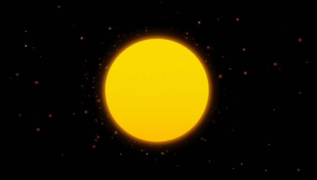 Glowing Celestial Disk with Orange Particles in Space