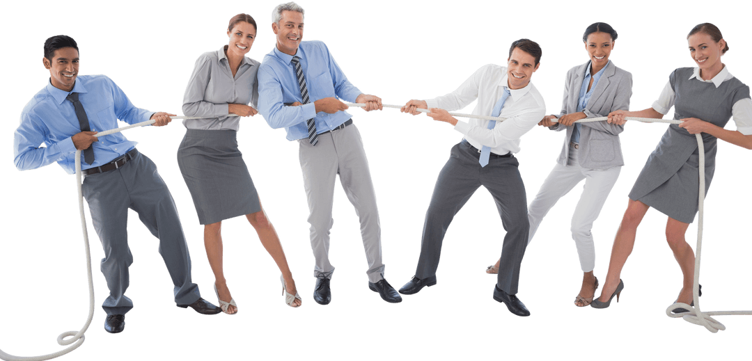 Transparent Team Tug of War Among Business Professionals