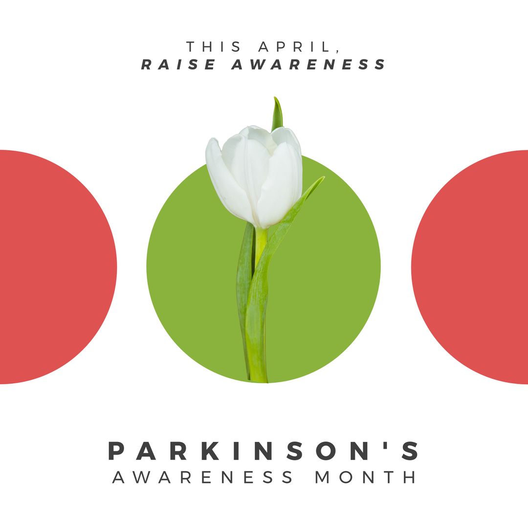 Parkinson's Awareness Month with White Tulip and Green Accent