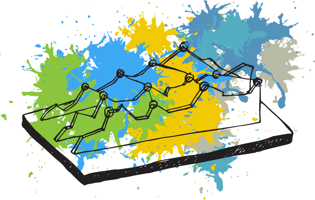 Colorful Data Diagrams on Transparent Background for Business Concept