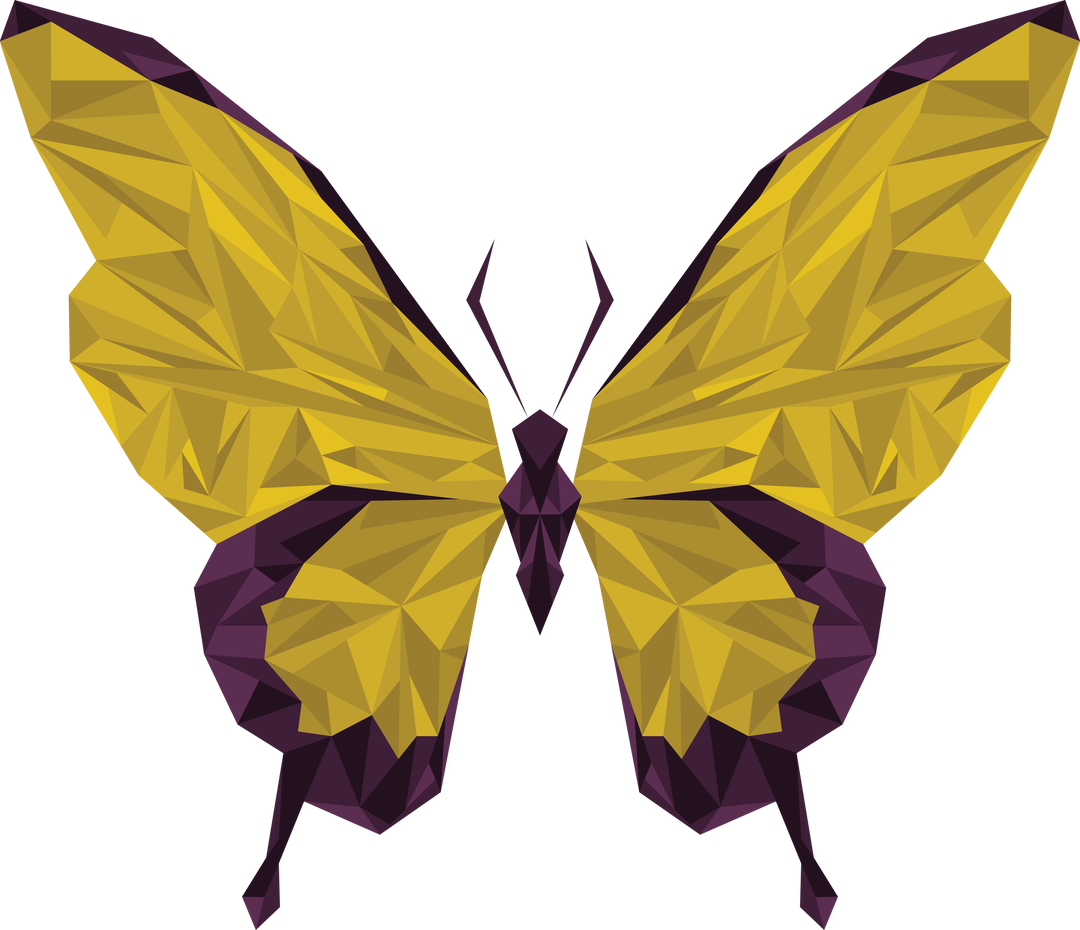 Geometric Black and Yellow Butterfly Transparent Background - Download Free Stock Images Pikwizard.com