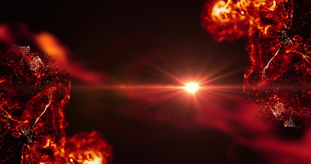 Mystical Red Vapors and Light Energy Display