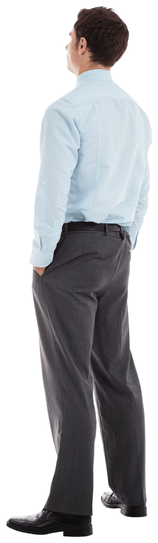 Businessman Standing with Hands in Pockets on Transparent Background