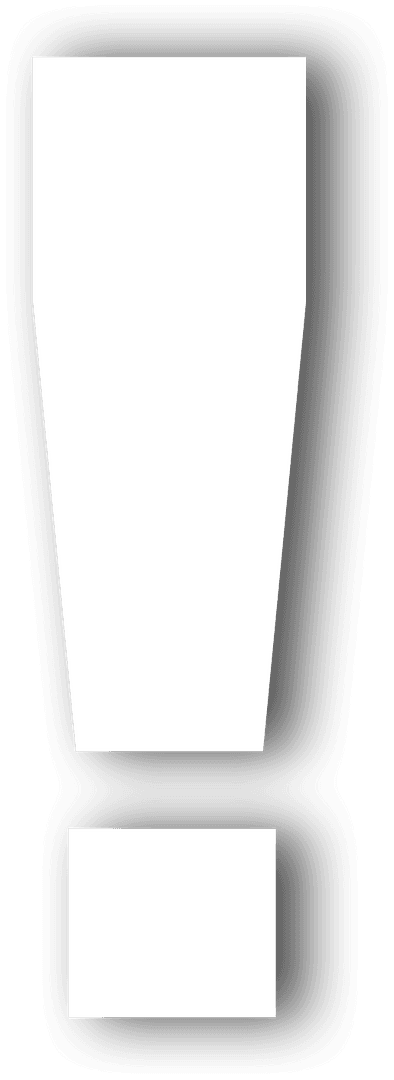 Minimalist Exclamation Mark on Transparent Background for Communication