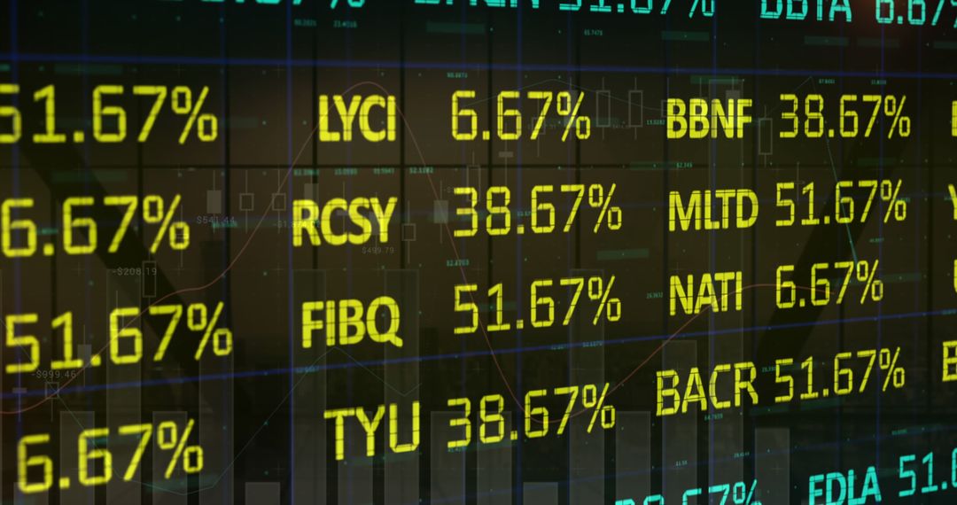 Displaying Stock Market Data with Digital Overlay Effect