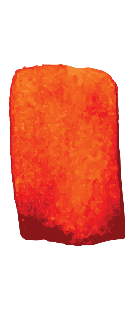 Vibrant Hand Painted Orange Stripe on Transparent Background