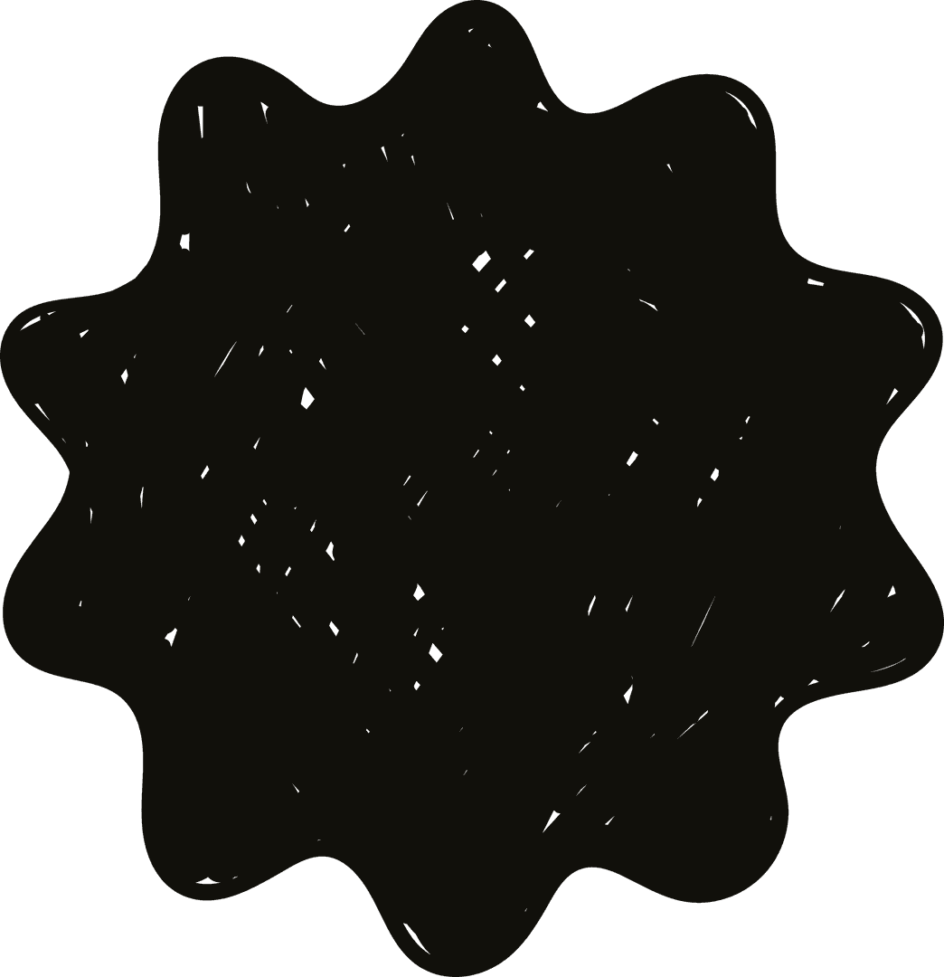 Abstract Black Shape on Transparent Background with Copy Space