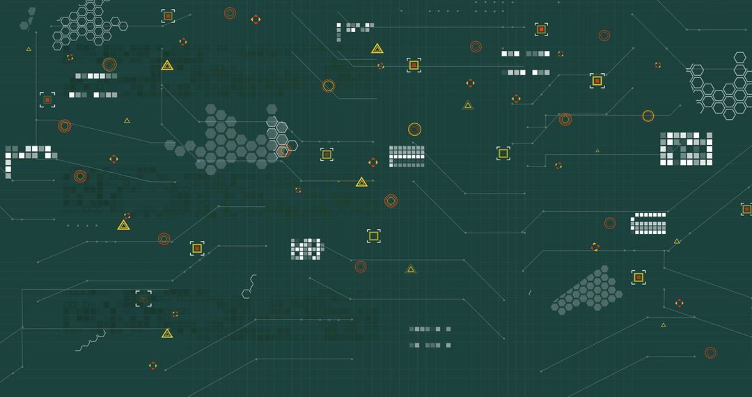 Abstract Data Visualisation with Hexagonal Patterns and Connections - Free Images, Stock Photos and Pictures on Pikwizard.com