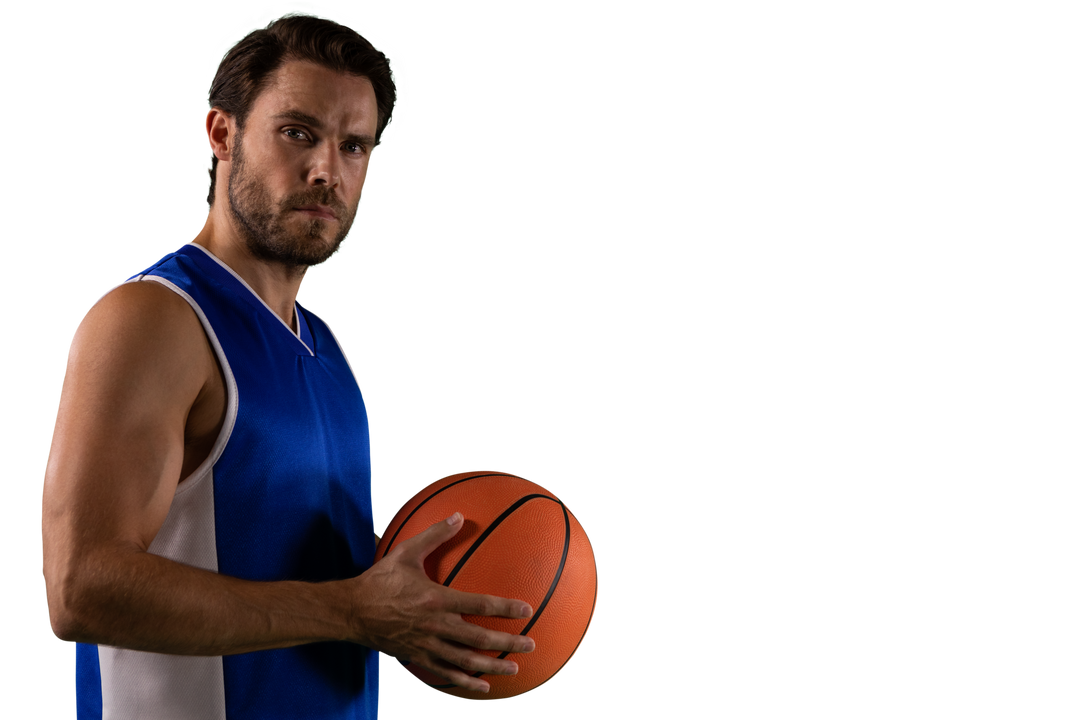 Focused Biracial Male Basketball Player with Ball Transparent PNG - Download Free Stock Images Pikwizard.com