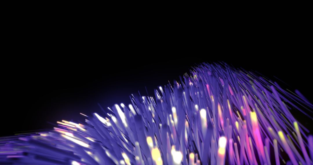 Vivid Light Trails Against Black Background for Modern Tech