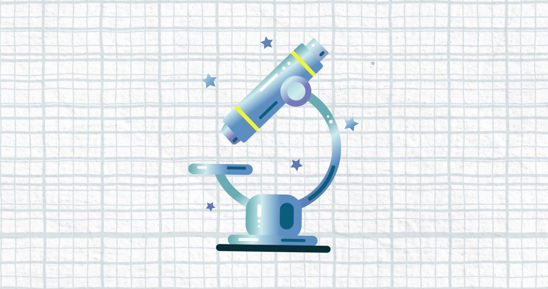 Digital Microscope Icon with Tech Elements