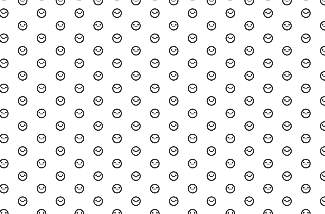 Transparent Black Emoji Pattern on Clear Background