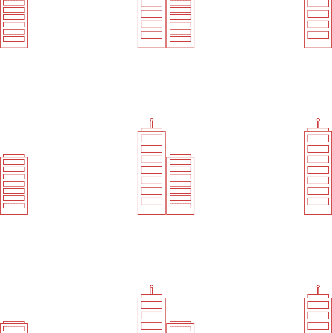 Seamless Red Towers Pattern on Transparent Background