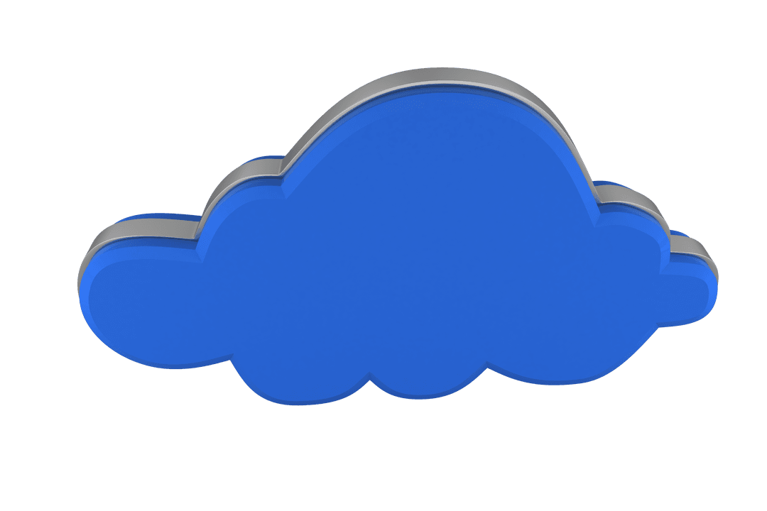 Blue Cloud Illustration on Transparent Background for Social Media Concepts