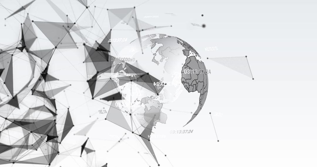 Spinning Globe and Plexus Networks in Global Technology Concept
