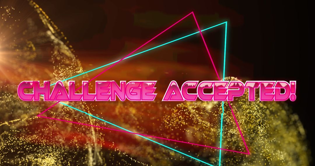 Dynamic Challenge Accepted Banner with Futuristic Glow