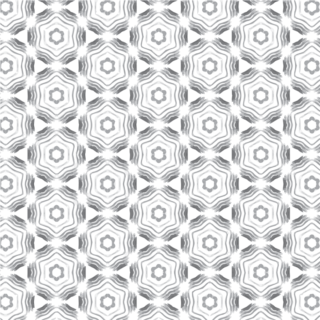 Transparent Black and White Geometric Patterned Flowers